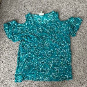 Cold Shoulder Floral Printed Top